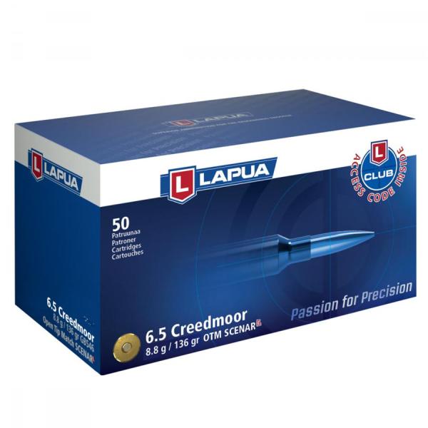 NABOJ LAPUA 6.5 CREEDMOOR 136gr SCENER-L OPEN TIP MATCH 50/1 GB546