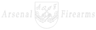 Črno-bel logotip za strelno orožje arsenal firearms